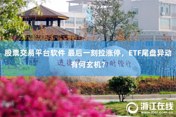 股票交易平台软件 最后一刻拉涨停，ETF尾盘异动有何玄机？