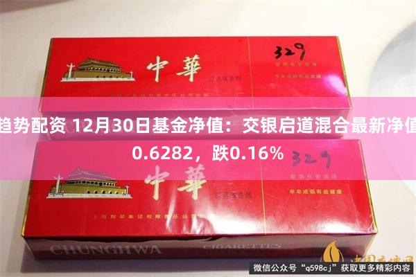 趋势配资 12月30日基金净值：交银启道混合最新净值0.6282，跌0.16%