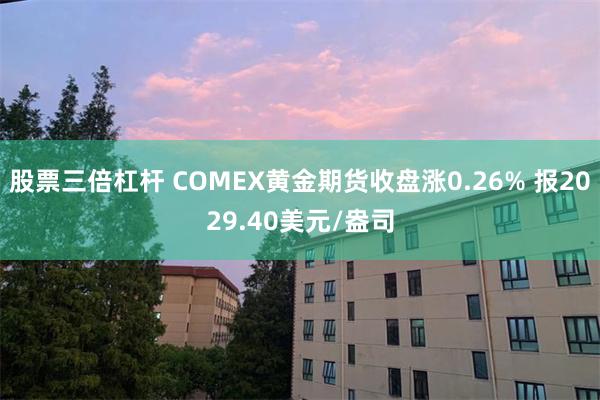 股票三倍杠杆 COMEX黄金期货收盘涨0.26% 报2029.40美元/盎司