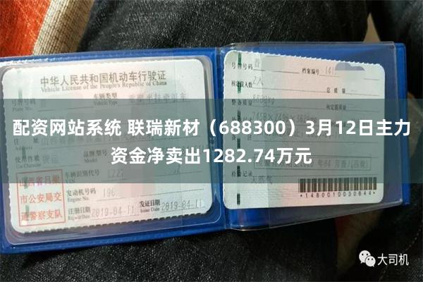 配资网站系统 联瑞新材（688300）3月12日主力资金净卖
