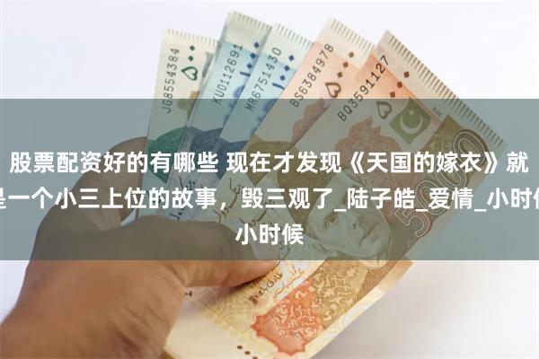 股票配资好的有哪些 现在才发现《天国的嫁衣》就是一个小三上位