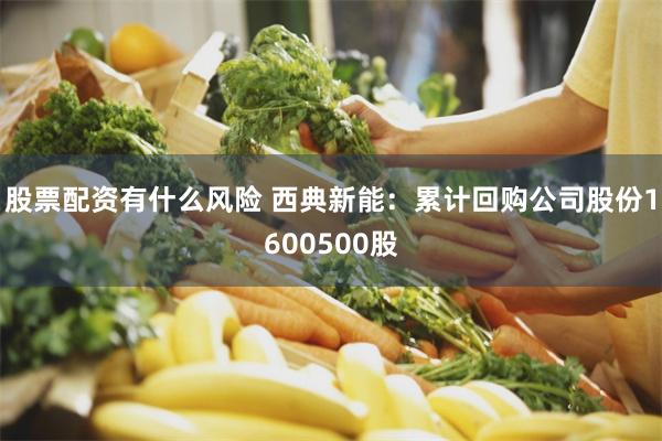 股票配资有什么风险 西典新能：累计回购公司股份1600500