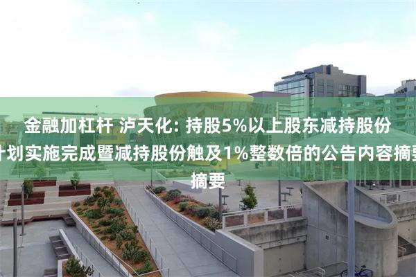 金融加杠杆 泸天化: 持股5%以上股东减持股份计划实施完成暨