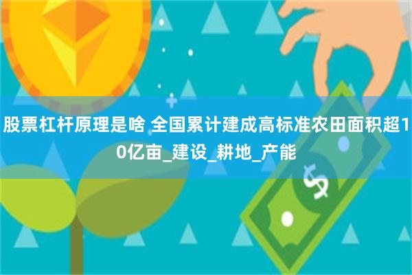 股票杠杆原理是啥 全国累计建成高标准农田面积超10亿亩_建设