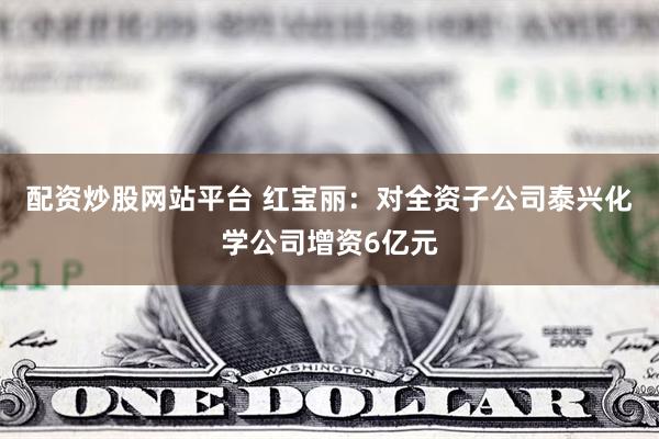 配资炒股网站平台 红宝丽：对全资子公司泰兴化学公司增资6亿元
